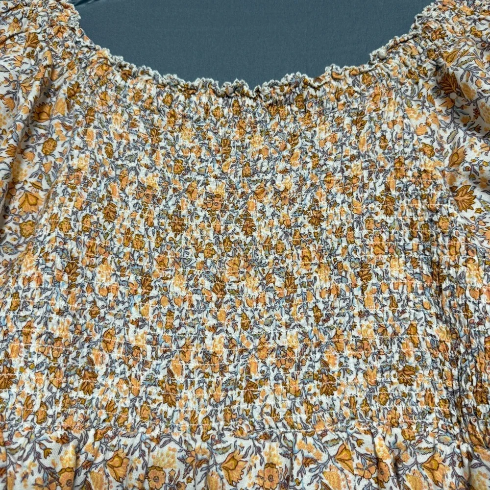 Old Navy Blouse Women Size XXL Cottagecore Square Neck Babydoll Puff Sleeve Boho
